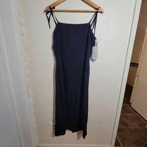 NWT RVCA Tense Midi Shift Dress sz S Black Beach Minimalist Comfort